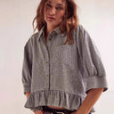 Ruffled Hem Women's Casual Blouse