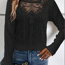 Ladies' Blouse with Lace Inserts & Eyelet Design