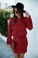 Stylish Jersey Dress with Drawstring Waist