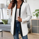 Chic Blazer Jacket with Contrast Accents for Women