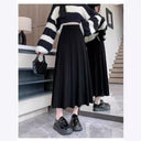 Chic High-Waisted Pleated Maxi Skirt for Women
