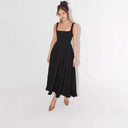 Stylish Women's A-Line Maxi Dress with Square Neck