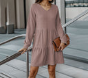 Stylish A-Line Women's Dress with Fine Texture