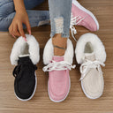 Women's Plush Collar Sneakers with Non-Slip Sole