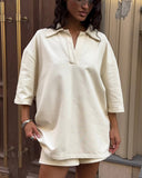 Chic Women's Polo Dress with Stylish 3/4 Sleeves