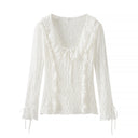 Lace-Embellished Women's Blouse for Chic Style