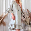 Linen Ruffle Dress for Women in Relaxed Style