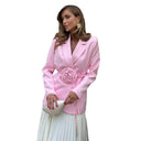 Floral Buckle Blazer Jacket for Women