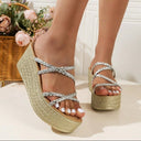 Women's Elegant Platform Sandals with Braided Strap Design by Heidi-Mode