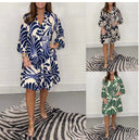 Floral Midi Dress with Button Closure for Women