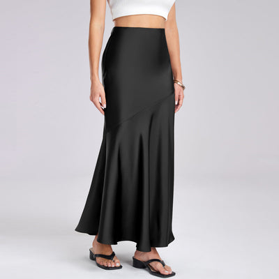Chic Diagonal Seam Maxi Skirt for Women