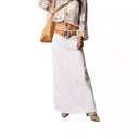 High-Waisted Women's Denim Skirt with Spacious Pockets