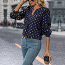 Chic Women's Blouse with Diamond Design
