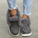 Chic High Ankle Fleece Sneakers for Women