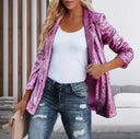 Sequin-Trimmed Women's Blazer for Chic Style