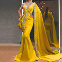 Chic Asymmetrical Evening Dress with Stunning Train
