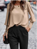Textured Puff Sleeve Women's Blouse