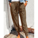 Stylish Women's Animal Print Trousers with Elastic Waist