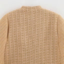 Chic Women's Blazer Jacket in Classic Tweed with Button Accents