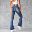 High-Waisted Bootcut Jeans with Stylish Wash