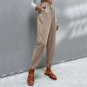 Chic Women's Jogging Pants with Stylish Belt and Elastic Waist