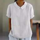 Classic Collar Short Sleeve Women's Blouse