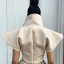 Chic Women's Cropped Blazer with Oversized Collar