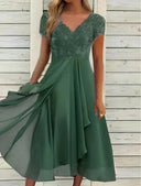 Chic Midi Dress with Stylish Front Slit