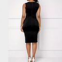 Chic Block Striped Dress with Flattering Silhouette