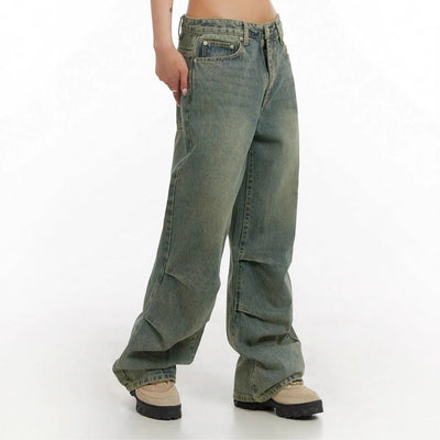 Chic High-Waist Women's Baggy Jeans with Wide Legs