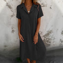 Chic Women's Short Sleeve Shirt Dress