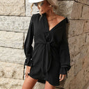Chic Women's Shirt Dress with Knot Detail