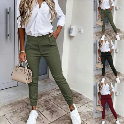Chic Women's Chino Pants with Stretchy Waist