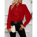 Chic Women's Blouse with Ruffled Sleeves