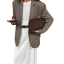 Chic Women's Houndstooth Blazer Jacket