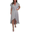 Elegant Women's High-Low Ruffle Wrap Dress
