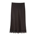 Satin Pants with Lace Accents for Women