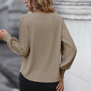 Chic Blouse with Pleated Sleeves for Females