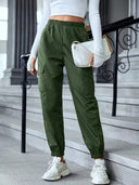 Women's Cargo Pants with Elastic Waistband and Handy Side Pockets