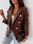Stylish Double-Breasted Ladies Blazer