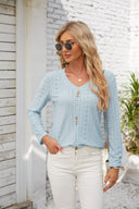 Chic Button Detail Blouse for Women