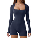 Square Neck Long Sleeve Bodysuit for Women