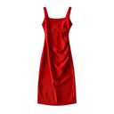 Chic Ruffle Detail Women's Midi Dress