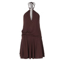 Chic Women's Halter Dress with Wrap Design