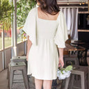 Chic Women's Dress with Wide Sleeves and Tie Belt