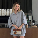 Chic Short Sleeve Polo Dress with Stylish Collar for Women
