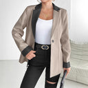 Satin Finish Women's Blazer with Chic Trim