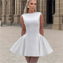 Stylish Women's Cocktail Dress with Flared Skirt and Chic Neckline