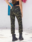 Trendy Camouflage Women's Cargo Jeans with Ripped Accents
