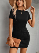 Chic Women's Short Dress with Wrap Detail